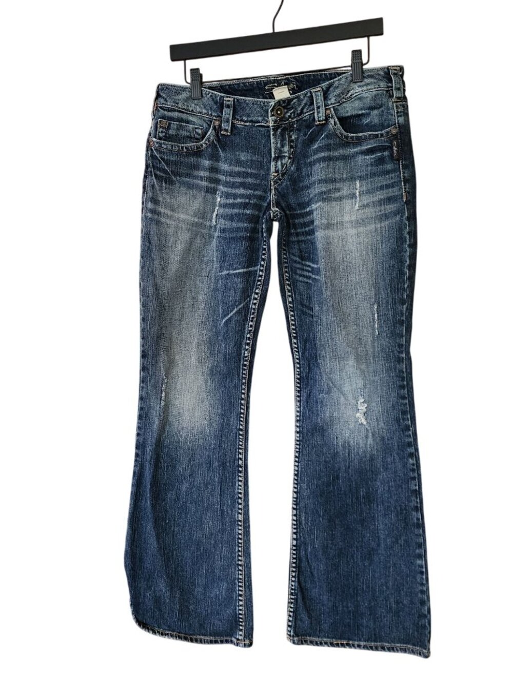Vintage Y2K Silver Jeans Pioneer Bell Bottoms Womens Size 32/31